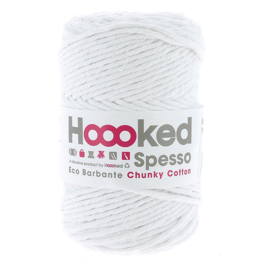Hoooked Spesso Chunky Cotton Lotus White Cotton Yarn - 127m (416.7'), 500g