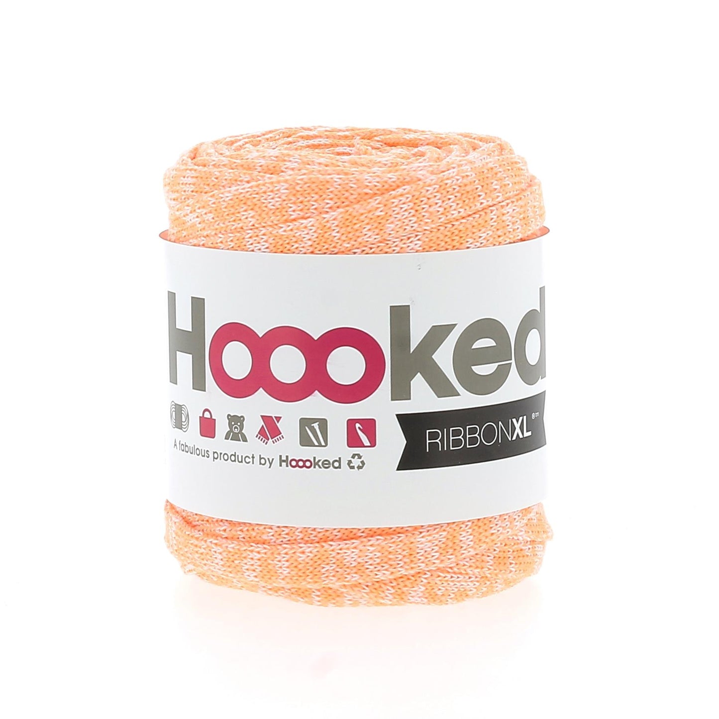 [Hoooked] RXLNEON5MINI RibbonXL Neon Atomic Tangerine Cotton Yarn - 28M, 80g