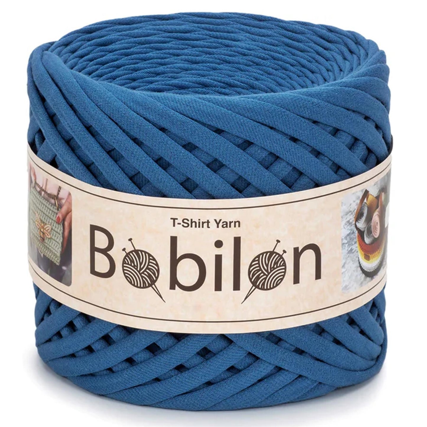 [Bobilon] Medium Blue Jeans Cotton T-Shirt Yarn - 100M, 7-9mm, 320g