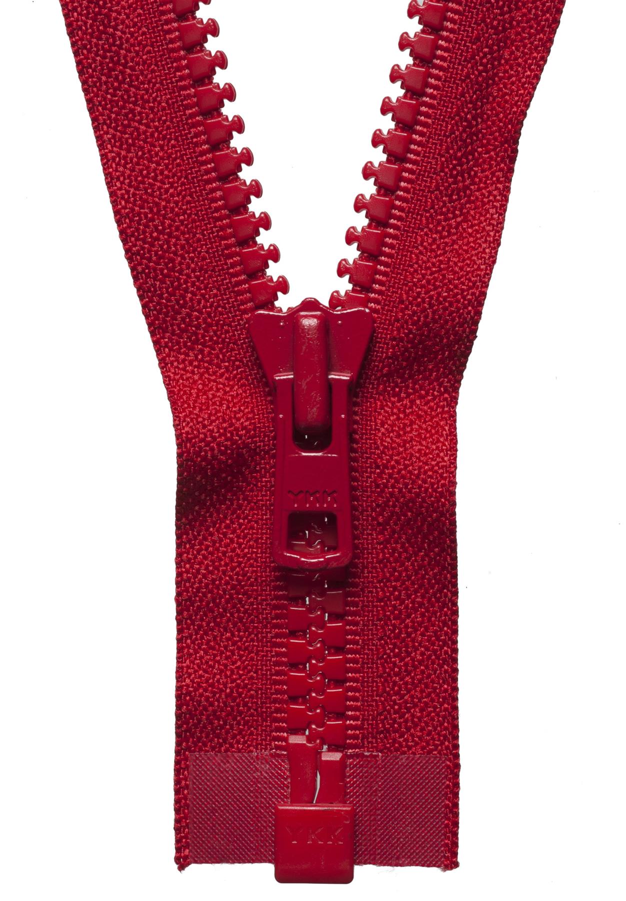 [YKK] Red Vislon Heavyweight Open-End Zip - 66Cm