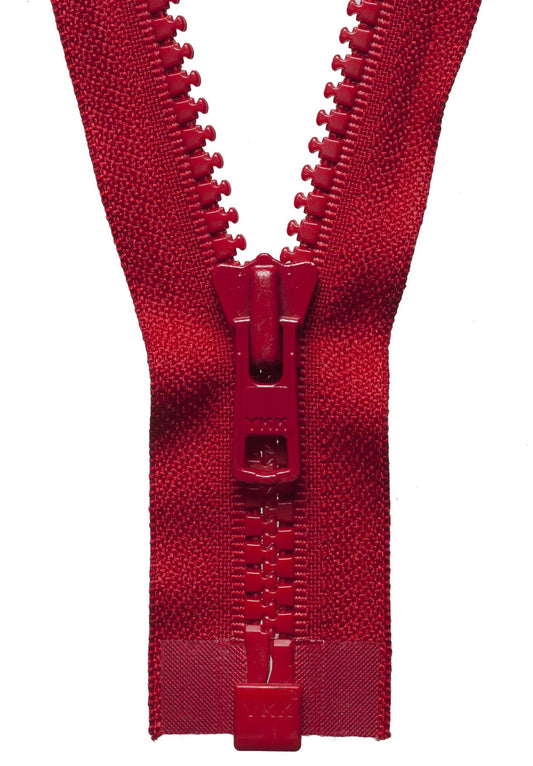 [YKK] Red Vislon Heavyweight Open-End Zip - 66Cm