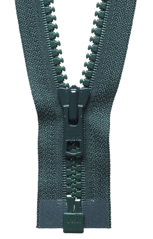 [YKK] Forest Green Vislon Heavyweight Open-End Zip - 81Cm