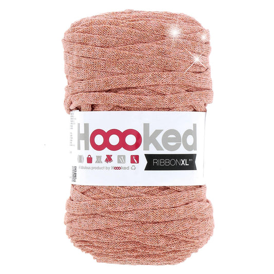 Hoooked RXL Lurex 6 RibbonXL Rose Gold 0.8 Cotton T-Shirt Yarn - 120m (393.7'), 250g