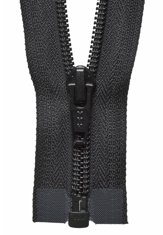 [YKK] Black Nylon Open End Zip - 56Cm