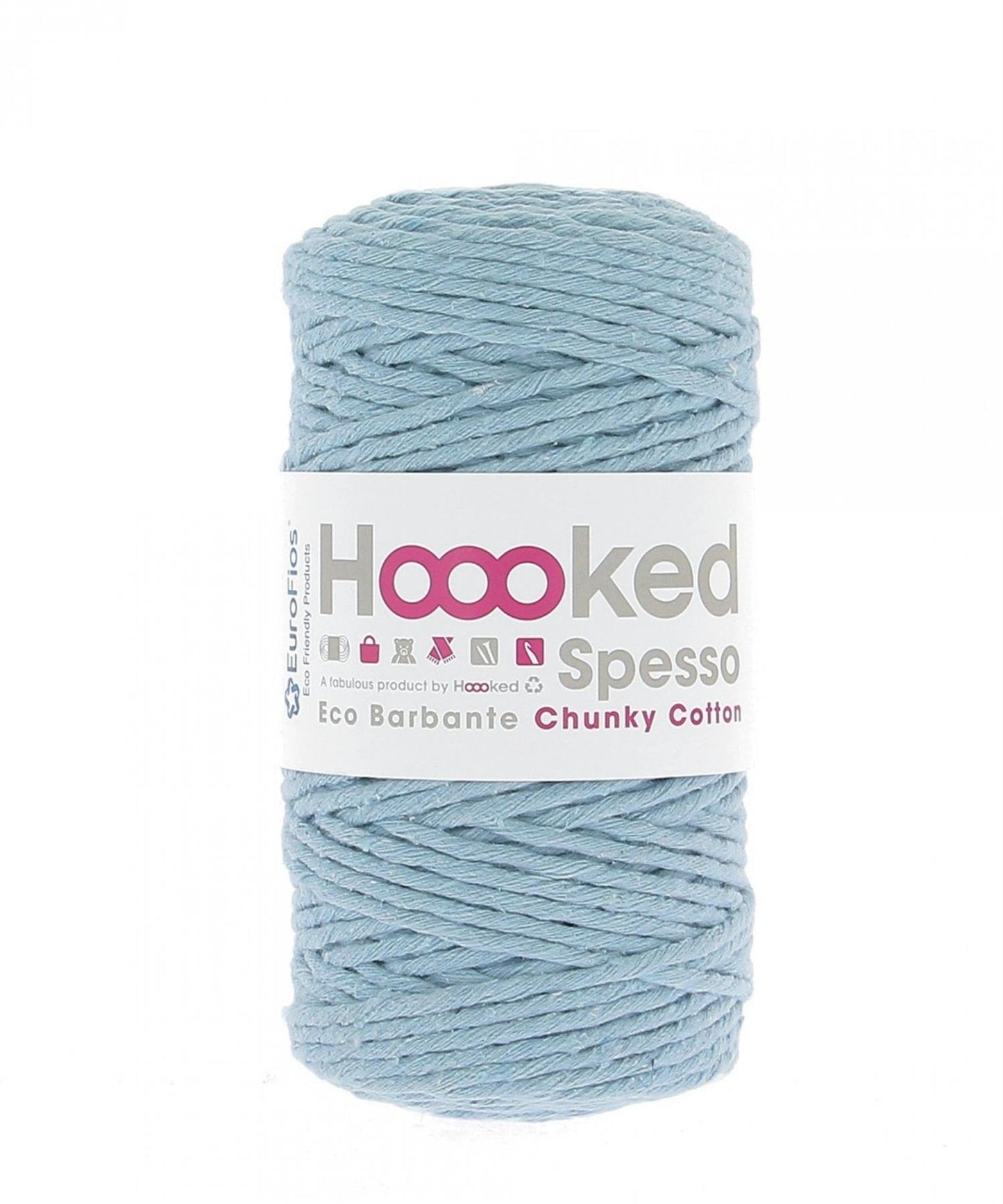 Hoooked Spesso Chunky Cotton Provence Blue Cotton Yarn - 127m (416.7'), 500g